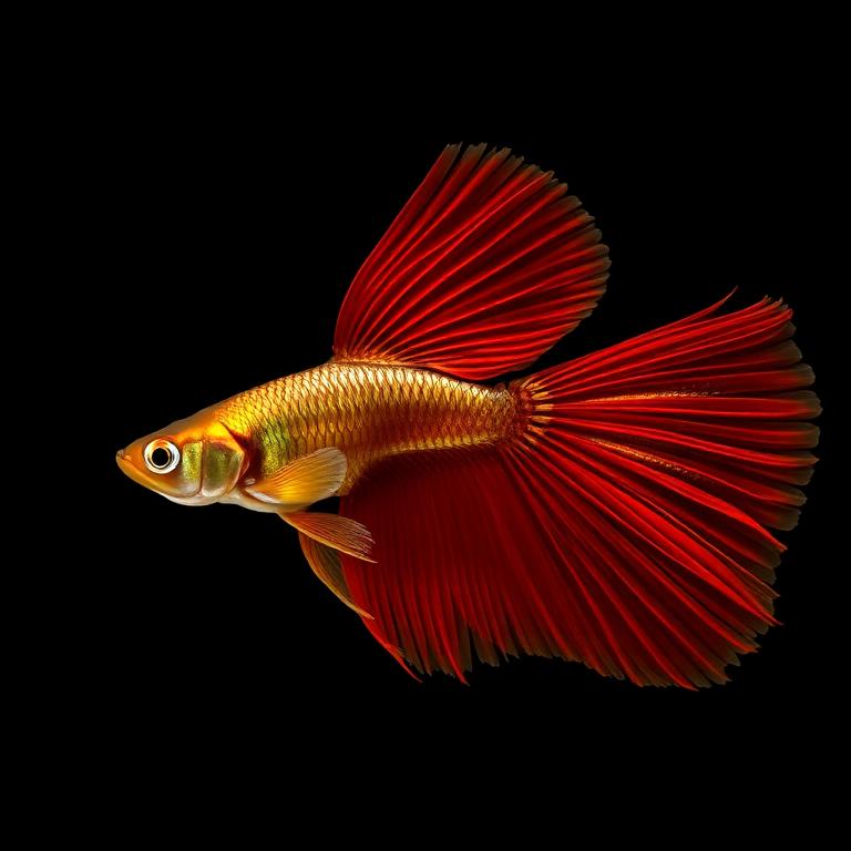 Bronze Red Guppy male